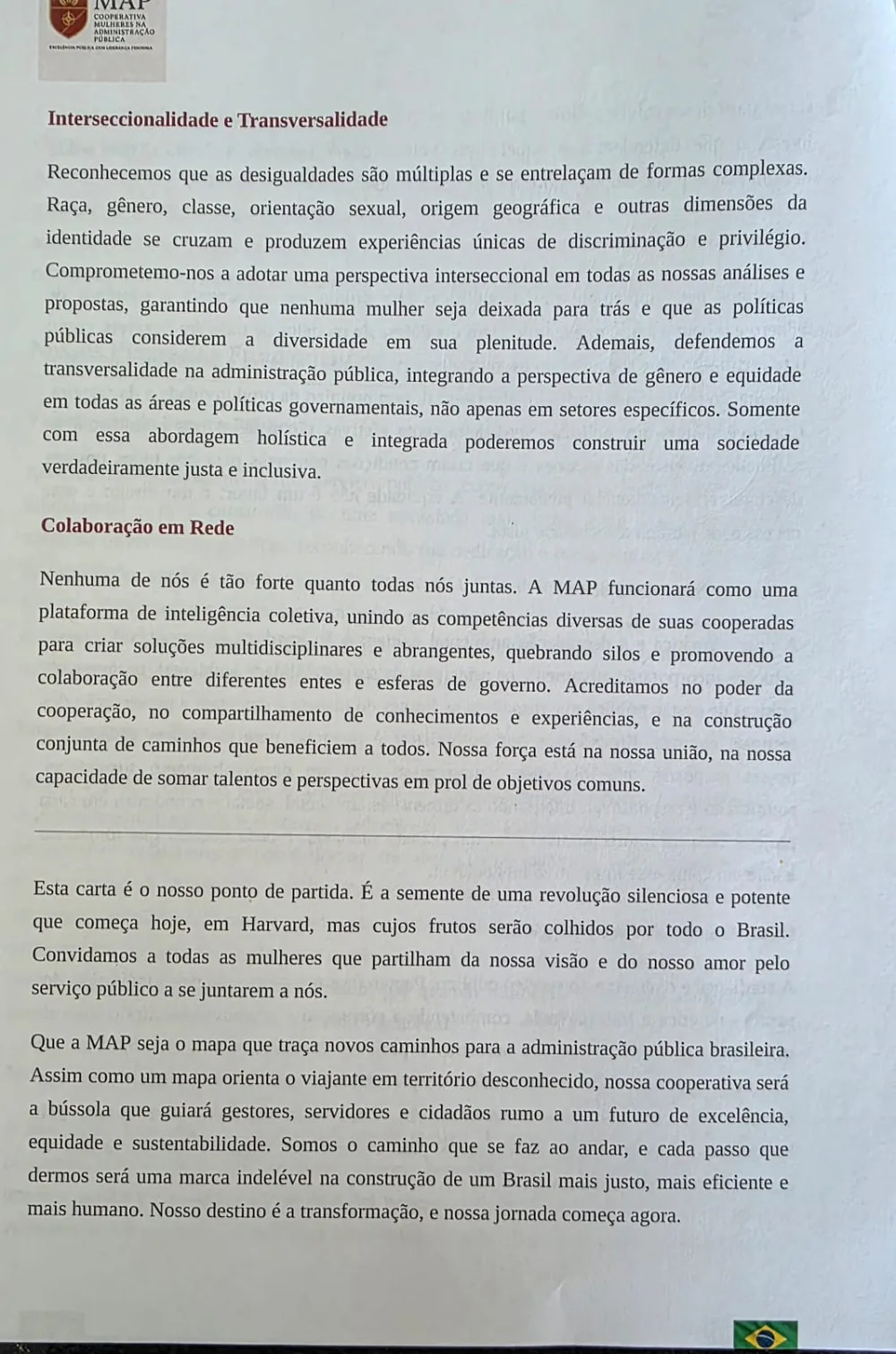 Carta de Harvard, página 4: interseccionalidade, colaboração em rede e encerramento